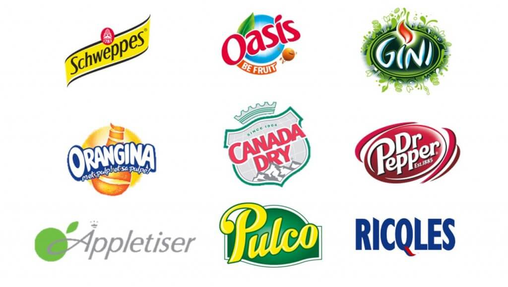 logos orangina canada dry oasis